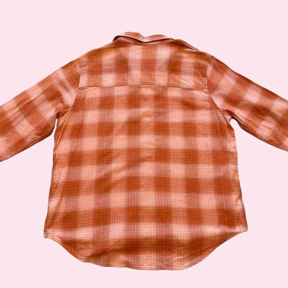NWT Universal Thread Flannel, Orange/Pink Plaid, Size Large - Picture 2 of 2